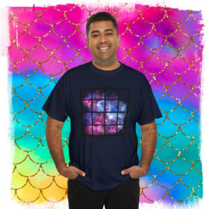 Space Lovers Shirt,  Galaxy Grid II Shirt, Space Window, Short-Sleeve, Men’s, Women’s, Window Into Space, Sheldon Lovers Gift T-Shirt