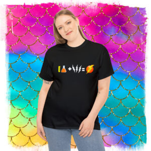 Sheldon Flash Equation Shirt, Chemistry Plus Lightning Equals Flash Bolt, Short-Sleeve, Men’s Woman’s Sheldon Fans Gift T-Shirt