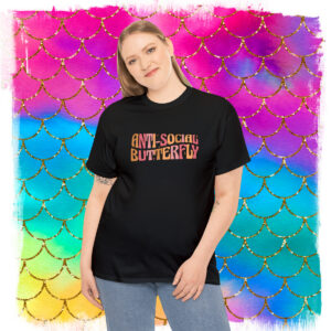 Sarcastic Shirts, Anti – Social Butterfly Shirt, Anti – Social T-Shirt, Men’s, Women’s, Anti-Social Butterfly, Socially Awkward Gift T-Shirt