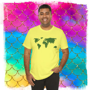 Sheldon World Map Shirt, BBT Lovers, The Earworm Reverberation, Men’s, Women’s, Heavy Cotton, Sheldon Fans Gift T-Shirt