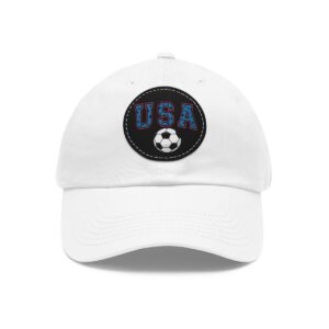 USA Soccer Hat, Summer Games 2024 Soccer, Men’s, Women’s Soccer Hats, USA 2024 Soccer, Printed On Black Leather Patch