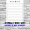 Digital Download, Sheldon's Roommate Agreement Page, Create Your Own Agreement, Includes: 1 File in MS Word Doc and PDF, file formats