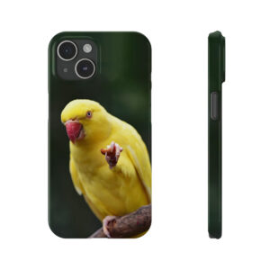 Bird Lovers, Yellow Parakeet, iPhone 11-15 Cases, iPhone 11 Cases, iPhone 12 Cases, iPhone 13 Cases, iPhone 14 Cases,  iPhone 15 Cases, Max & Pro, Slim iPhone Cases